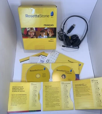 Rosetta Stone FRENCH Lev 1, Version 3 Win/Mac CD-Rom, Headset/Mic. Complete.USED - Image 1 of 3