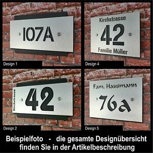 3D Hausnummer Schiefer Edelstahl Design Hausnummernschild Zahlen Schieferplatte