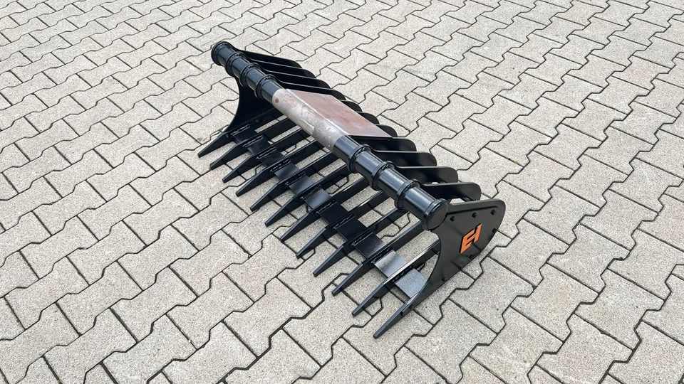 EH Harke Sieblöffel ohne Aufnahme 1000 mm 100 cm Wurzelrechen Bagger 1,5-3 t - Bild 1 von 4