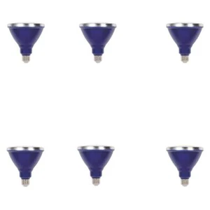 100W Equivalent Blue PAR38 LED Weatherproof Flood Light Bulb (6-Pack) - Picture 1 of 12