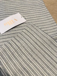 NWT Pottery Barn Antolin Striped Lumbar Pillow Cover, 16”x36”, Blue, Linen Blend - Picture 1 of 3