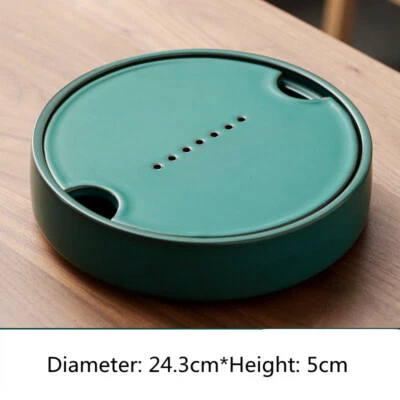 NEW Tea Tray Dark Green Zen Ceramic Gongfu Tea Tray Serving Table Water storage - Image 1 of 4