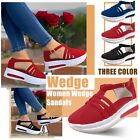 Women's Fashion Sandals Wedge Platform Buckle Strap Ladies Casual Solid Shoes