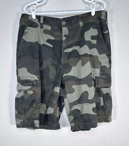 American Rag Cie Cargo Shorts Men's 36 Green Camouflage Casual 100% Cotton - Picture 1 of 11