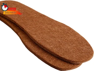 Soft Alpaca Wool Felt Winter Warm Shoe Boot Insoles - Wool Felt Insert for Men W - Picture 1 of 12
