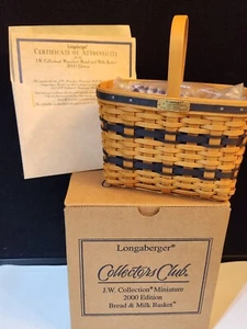 Longaberger Collector Club JW 2000 Edition BREAD & MILK BASKET SET Complete NEW - Picture 1 of 4