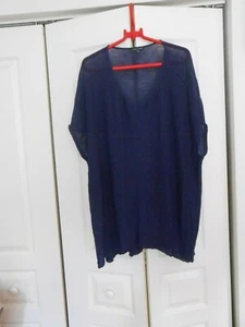 EILEEN FISHER--PURPLE SHORT SLEEVE KNIT SWEATER (ITALIAN YARN)--XL - Picture 1 of 2