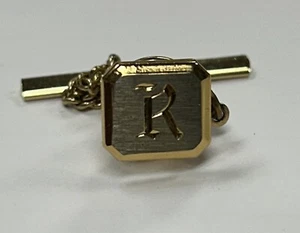 R Monogram Initial Letter Vintage Tie Tack Lapel Pin - Picture 1 of 3
