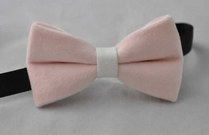 Baby Kids Boy Solid Baby Pink Velvet Bowtie Bow Tie 1 to 6 Years Old Wedding - Picture 1 of 4