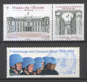 FRANCE 5220/21 PALAIS DE L'ELYSEE, CASQUES BLEUS, 2018, NEUFS xx, TRES BEAUX - Picture 1 of 1