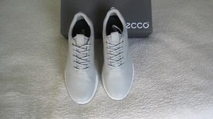 NWB Ecco S-Three GTX Crey/White/Blue Men Leather Golf Shoes EU45(US 11-11.5) - Picture 1 of 16