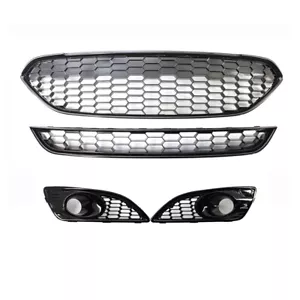 For Ford Fiesta Zetec S 2013-2016 2014 Front Bumper Honeycomb Grille Bezel Kit - Picture 1 of 6