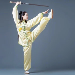 Tuta Donna Ricamo Wushu Arti Marziali Kung Fu Tai Chi Competizione Uniforme - Foto 1 di 5