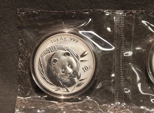 2003 1 oz .999 Fine Silver ~ 10 Yuan Chinese Silver Panda Coin. DOUBLE SEALED! - Picture 1 of 7