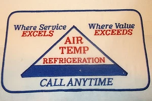 AIR TEMP REFRIGERATION   NEW COMPANY IRON /SEW ON NAME PATCH 5 X 8-1/2  - Picture 1 of 1