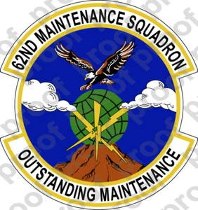 AUFKLEBER USAF 62ND MAINTENANCE SQUADRON - Bild 1 von 1
