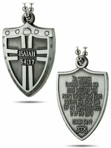 Isaiah 54:17-Antique Finish Battle Shield (4 Pack) - Picture 1 of 3