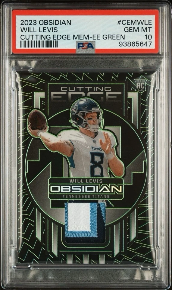 Will Levis 2023 Obsidian Mem RC Cutting Edge EE  /25 Pop 1 Gem MT 10 Rookie - Image 1 of 2