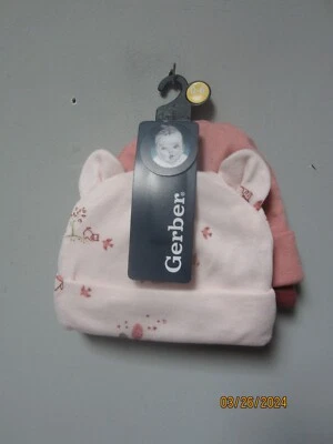 Bonés Gerber bebê menina 3 peças cachorro/estrelas tamanho 0-6M - Imagem 1 de 2