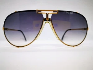 Vintage Cazal 908 Sunglasses - Gold, Black - Large 69-12 - Picture 1 of 8