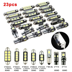 23Pcs Car Interior White LED Light Bulb Dome Trunk Door Replacement Lamp Kit - Picture 1 of 13