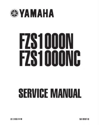 2001-2002 Yamaha Fz-1 Service Repair Workshop Manual - Image 1 of 3
