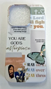 Bible Verse & Flowers Collage iPhone 15 Pro Case (LSX) Christian Jesus Butterfly - Picture 1 of 3