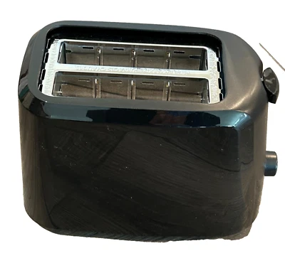 Nueva tostadora negra de 2 rebanadas ranura ancha nunca usada con 6 ajustes - probada y funciona Foto 1 de 4