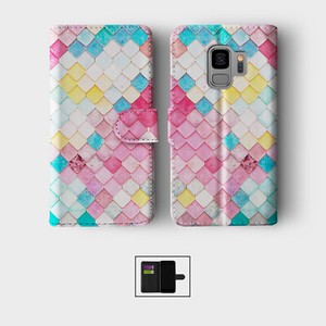 CASE FOR SAMSUNG S20 S10 S9 S8 PLUS WALLET FLIP PHONE COVER ROSES COLOURFUL DOTS