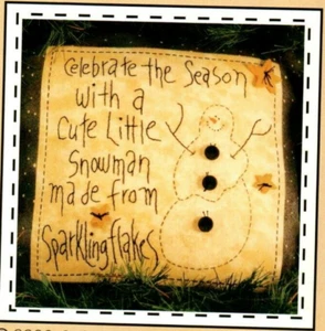 Little Snowman Stitchery Pillow or Wall Quilt Pattern Primitive Cottage Country - Picture 1 of 2