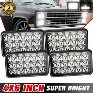 DOT 4PCS 4x6" LED Headlights Hi/Lo Beam Fit Chevy C10 C20 Pickup Truck 1981-1986 - Picture 1 of 8