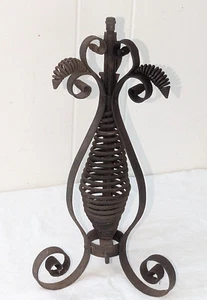 Antique Ornate Victorian Hand Forged Wrought Iron Gas Table Lamp Base - Picture 1 of 13