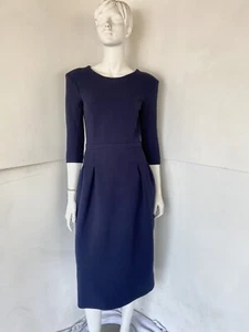 Maje 570 $ Maxi Blase Etuikleid marineblau plissiert Größe 2 - Bild 1 von 9