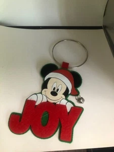 Disney Mickey JOY Weihnachten Türklinke Aufhänger Filz Sammlerstück - Bild 1 von 4