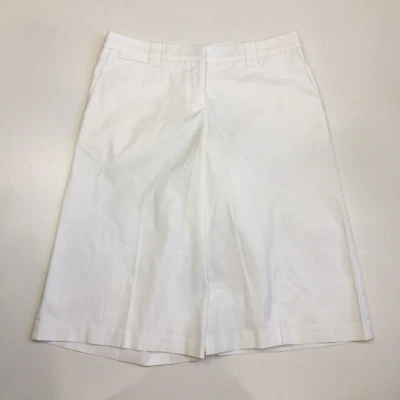 BEBE White Silver Thread Wide Leg Cropped Culotte Gaucho Pant Womens sz 4 - Image 1 of 4