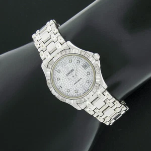 Concord Saratoga SL 18k White Gold Diamond 23.5mm Date Watch w/ Papers 61.36.275 - Picture 1 of 9