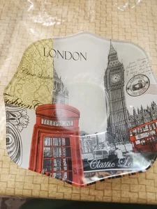 Classic London England City Display Souvenir Plate 8" X 5" Multicolor - Picture 1 of 5