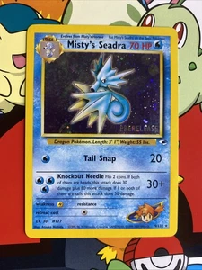 Prerelease Misty's Seadra 9/132 Gym Heroes Holo Rare Vintage Pokemon Card LP+ - Picture 1 of 9