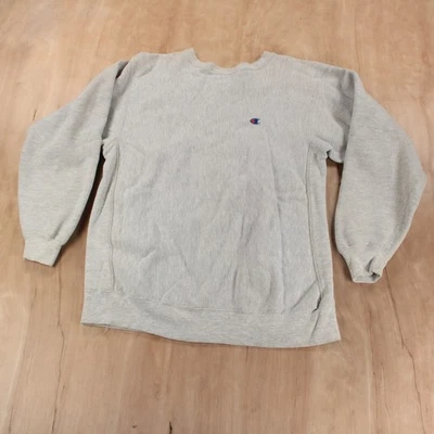 CHAMPION Tejido Inverso Cuello Redondo Sudadera XL Juvenil Niños De Colección Años 90 Hecha en EE. UU. en Blanco Foto 1 de 4