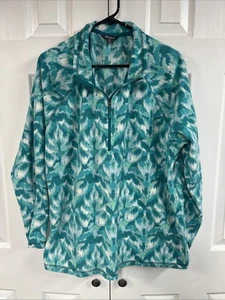 Giacca pullover manica lunga Eddie Bauer 1/4 zip donna 2XL blu/verde - Foto 1 di 4