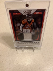 Darien Stewart 2018 SCORE HOME & AWAY" Broncos WORN JERSEY PATCH Magnetic Holder - Picture 1 of 2