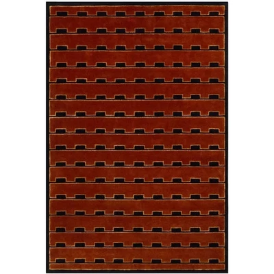 Alfombra de lana acolchada a mano 9 x 12 pies - diseño de nudos nórdicos, alfombra hecha a mano Foto 1 de 4