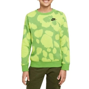 Nike Sportswear Sport Jacket kids boys youth French Terry Crew green nwot - Picture 1 of 3