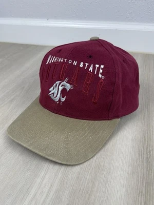 Vintage 90s Washington State Cougars Football Strap Back Hat Cap 100% Cotton - Image 1 of 4