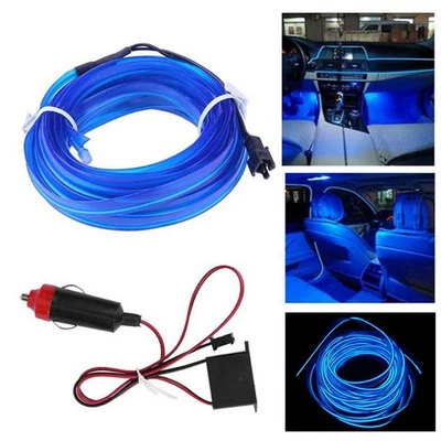 Lámpara LED Azul Decorativa Color Tira de Alambre 200CM Coche Interior Luz Atmósfera H Foto 1 de 4