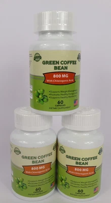 GREEN COFFEE BEAN 800MG GESTION DU POIDS 3X60 CAPSULES 05/2027 - Photo 1/2