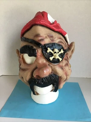 2003 Vintage Pirate Mask by Disguise Latex Bandana Eye Patch Costume Halloween  - Image 1 of 4