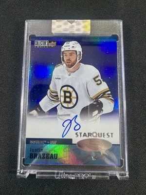 JUSTIN BRAZEAU 2024-25 UPPER DECK CLEAR CUT COLLECTOR'S CHOICE STARQUEST AUTOS # - Image 1 of 2