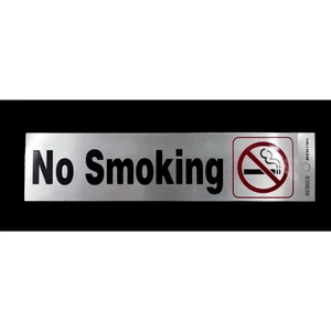 Hillman 839838, Black & Red Reflective No Smoking Sign Mylar 2x8 Self-Adhesive - Picture 1 of 4