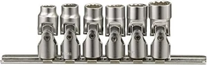6 Pezzi 1/4" Drive SAE Set di Prese Manuale Universali (12 Punti), CR-V Taglia Unica - Foto 1 di 12